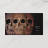 Gothic Three Skulls Sepia Brown Macabre Visitekaartje (Voorkant)
