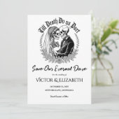 Gothic Till Death Do Us Part Een Skeleton-bruiloft Save The Date (Staand voorkant)