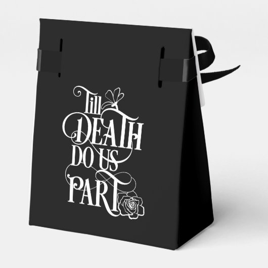 Gothic Till Death Doe ons part Bedankt Zwart Wit Bedankdoosjes (Achterkant)