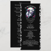 Gothic Till Death Rozen Skelet Zwart Huwelijk Programma (Voorkant / Achterkant)