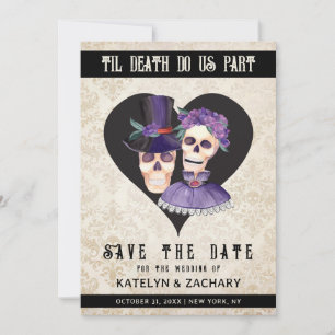 Gothic tot de dood maken ons deel van het skelet save the date