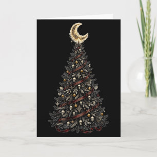 Gothic Tree Moon Card — Kale zwarte boom & maan gr Kaart