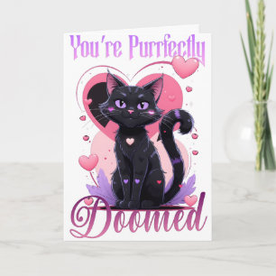 Gothic Valentine Cat Greeting Card Kaart