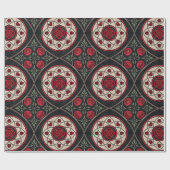 Gothic Valentine Red Roses Cadeaupapier (Vlak)