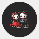 Gothic Valentine  Ronde Sticker (Voorkant)