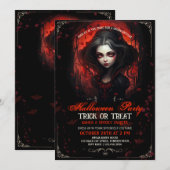 Gothic Vampier meisje Halloween Kaart (Voorkant / Achterkant)