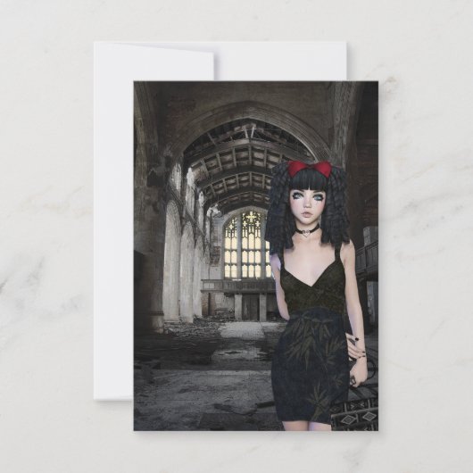 gothic vampier zwarte jurk kerk (Voorkant)