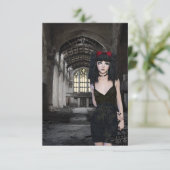 gothic vampier zwarte jurk kerk (Staand voorkant)