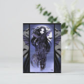 Gothic Vampire Bat Fairy Paarse Moon Morgan Postca Briefkaart (Staand voorkant)