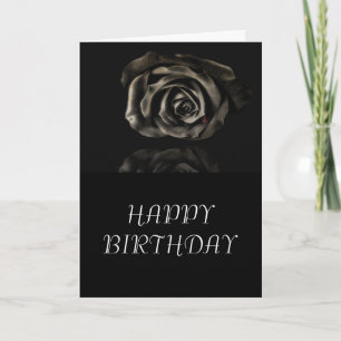 Gothic Vampire Black roos Happy Birthday Kaart