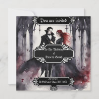 Gothic/Vampire bruiloft uitnodiging