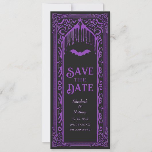 Gothic Vampire Cathedraal Save the Date Kaart (Voorkant)