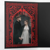 Gothic Vampire Cathedral Weddenschap Drieluik Uitnodiging (Binnenzijde eerst)