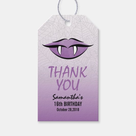 Gothic Vampire Halloween Birthday Dank je Label Cadeaulabel (Voorkant)