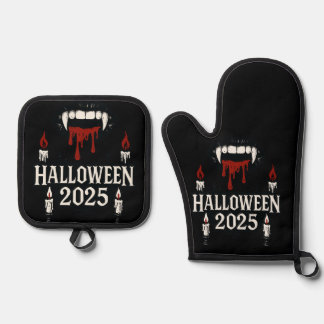 Gothic Vampire Halloween Ovenwant & Pannenlap Set