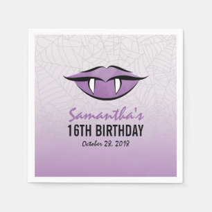 Gothic Vampire Lips Halloween Birthday Paper Napki Servet