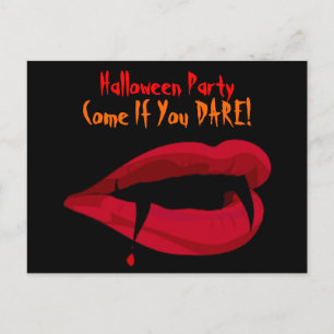 Gothic Vampire Lips Halloween Party Invitation Uitnodiging Briefkaart