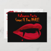 Gothic Vampire Lips Halloween Party Uitnodiging (Voorkant / Achterkant)