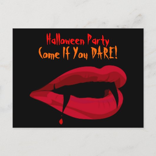 Gothic Vampire Lips Halloween Party Uitnodiging (Voorkant)