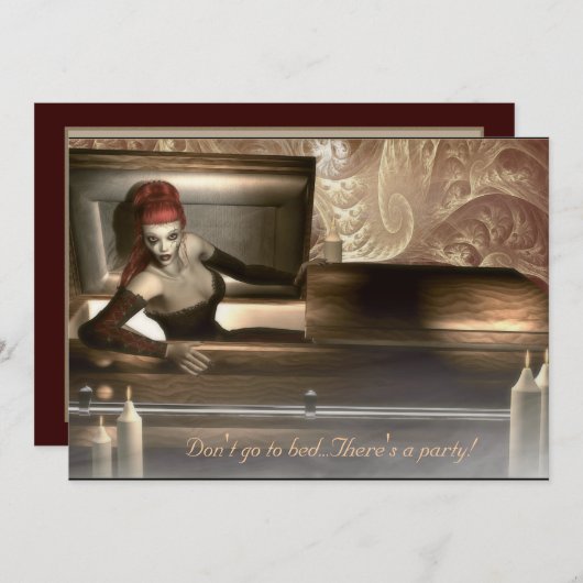 Gothic Vampire Party Invitation Kaart (Voorkant / Achterkant)