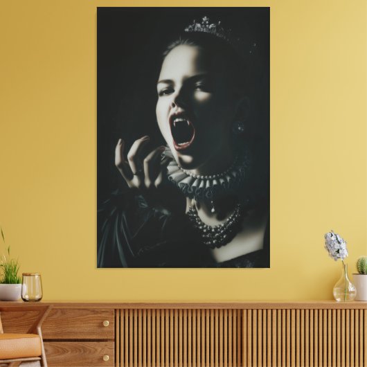 Gothic Vampire Queen Stretched Canvas – Dark Fanta (Insitu (Woonkamer))