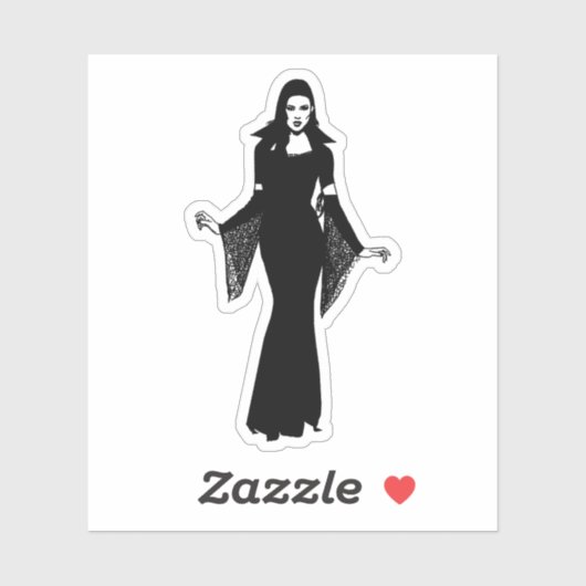 Gothic Vampire Woman Horror Sticker (Vel)