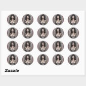 Gothic Vampiress in Venster Lijst Ronde Sticker (Vel)