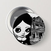 Gothic van de grote ogen ronde button 7,6 cm (Voorkant /achterkant)