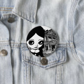 Gothic van de grote ogen ronde button 7,6 cm (In situ)