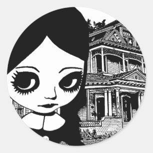 Gothic van de grote ogen ronde sticker