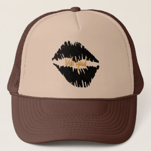 Gothic van de zwarte goudbridpenkus trucker pet