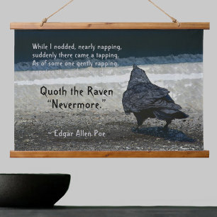 Gothic van Poe's Raven Quote Hangend Wandkleed