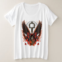 Gothic Velvet Bow Key met vleugels en maan