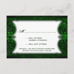 Gothic Victoriaans Ghoulish Green RSVP Kaartje