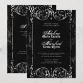 Gothic Victoriaans Halloween Wedding Invitations Kaart (Voorkant / Achterkant)
