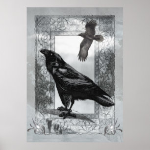 Gothic Victoriaans Raven Fantasy Art Poster