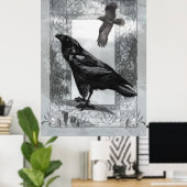 Gothic Victoriaans Raven Fantasy Art Poster (Thuiskantoor)