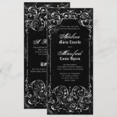 Gothic Victoriaans Spooky Black & White Wedding Kaart (Voorkant / Achterkant)