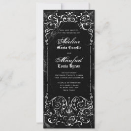 Gothic Victoriaans Spooky Black & White Wedding Kaart