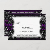 Gothic Victoriaans Spooky Paars RSVP-kaart RSVP Kaartje (Voorkant / Achterkant)