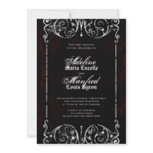 Gothic Victoriaans Spooky Red, Black & White Weddi