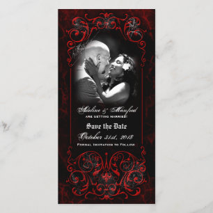 Gothic Victoriaans Spooky Red Custom Save the Date