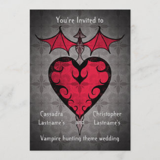 Gothic Victoriaans staked vampier hart in rood Kaart
