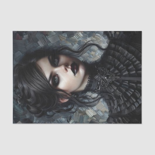 Gothic Victoriaans vrouw in het zwart Tissuepapier (Voorkant)