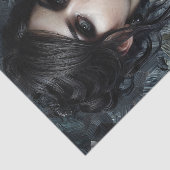 Gothic Victoriaans vrouw in het zwart Tissuepapier (Detail)