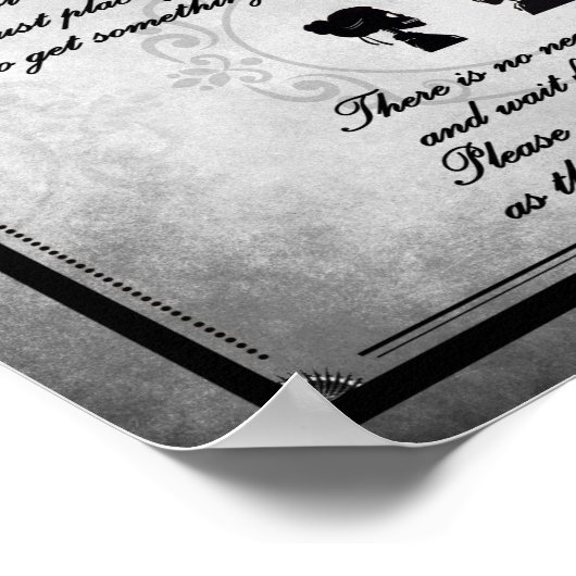 Gothic Victoriaans Wedding Sign Poster (Hoek)