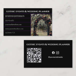 Gothic Victoriaanse evenementen & trouwplanner Visitekaartje