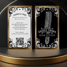 Gothic Vintage Hair Stylist Beauty Salon Black