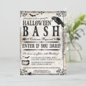 Gothic Vintage Halloween Verjaardagsfeestje  Kaart (Staand voorkant)