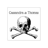 Gothic Vintage Piraten Schedel en Botten Koppel  Rubberstempel (Afrduk)